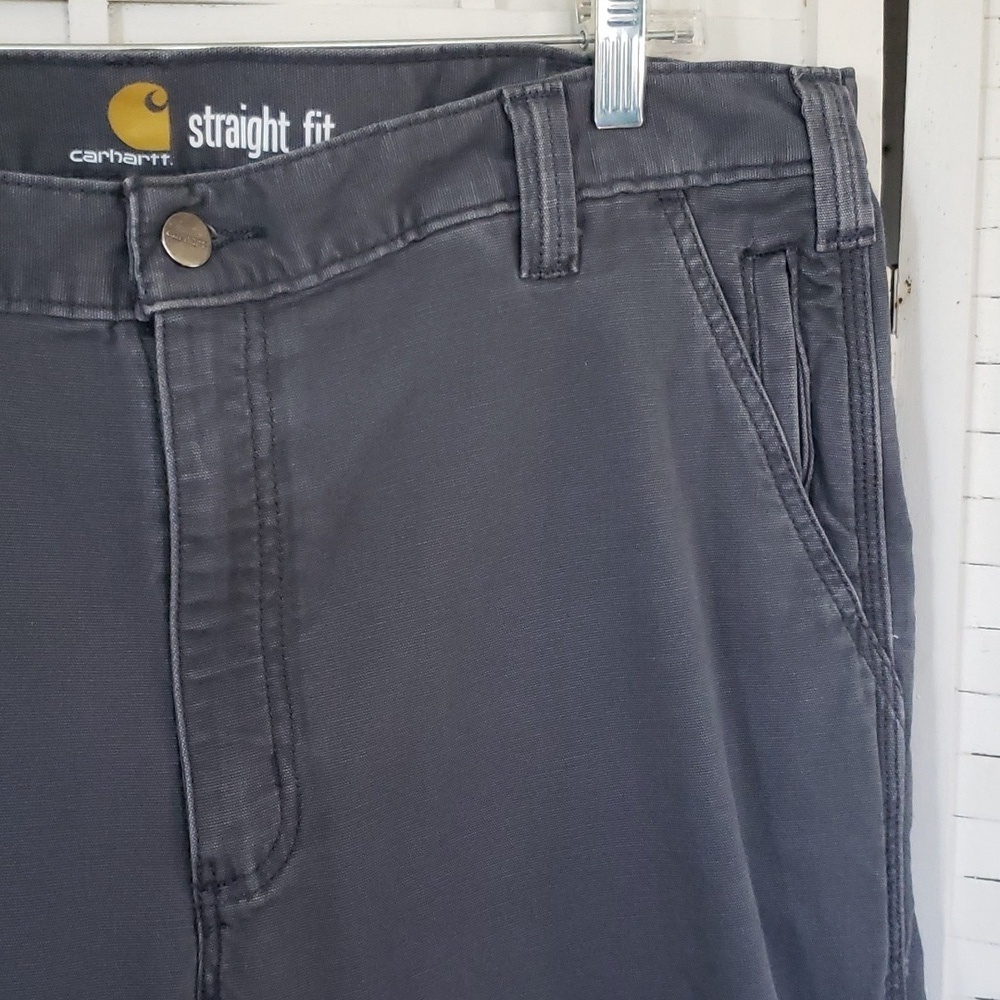 Carhartt gray straight fit leg mens pants 38 x 34 - Picture 2 of 6